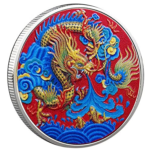 Vepoty Drachen-Tierkreis-Gedenkmünzen-Sammlung, Glücksmünze, geheimnisvolle chinesische Kunsthandwerksmünze, Retro-Souvenirmünze von Vepoty