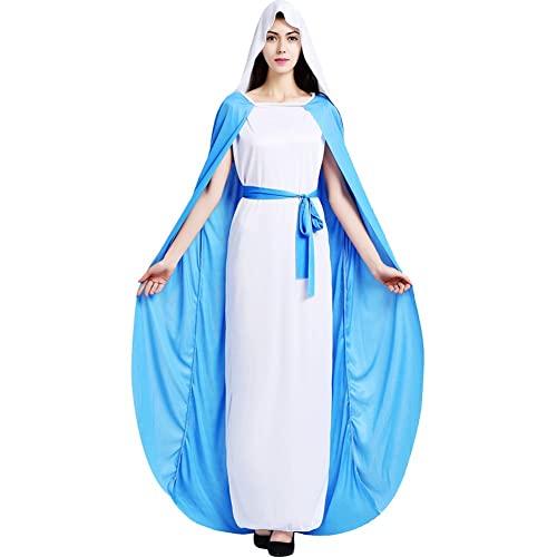 Vepoty Kostüme Jungfrau Maria Kostüm Erwachsene Krippe Kostüm Kapuzenmantel Langes Cosplay Kostüm für Frauen Vepoty Kostüme Jungfrau Maria Kostüm Erwachsene Krippe Kostüm Kapuzenmantel Langes Cosplay Kostüm für Frauen von Vepoty