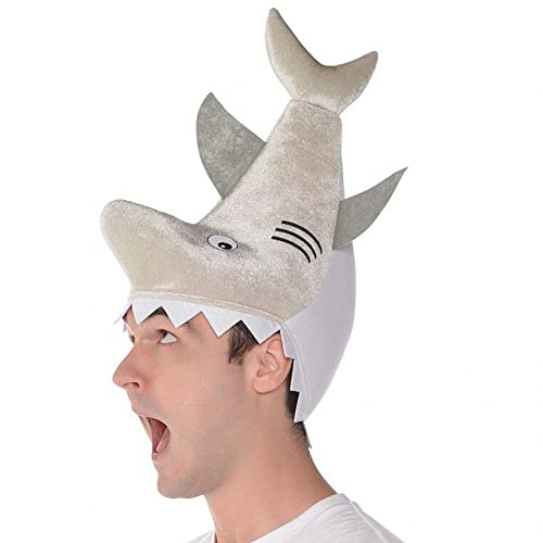 Vepoty Lustiger Tierhut für Erwachsene, Plüsch-Haifischbiss-Hut, Einheitsgröße, ausgefallener Hut, Unisex-Kopfbedeckung für Party, Kostümzubehör von Vepoty