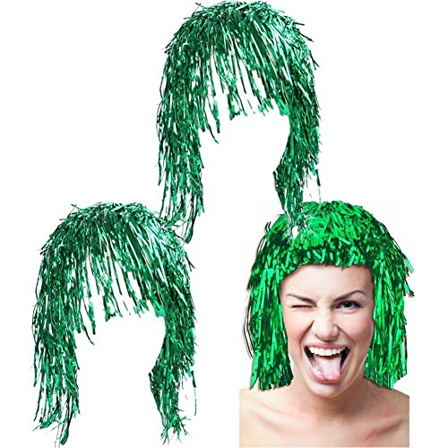 Vepoty Party Karneval Folie Lametta Perücken Cosplay Lustiger glänzender Hut Metallic Haarschmuck für Dress Up Mottoparty Vepoty Party Karneval Folie Lametta Perücken Cosplay Lustiger glänzender Hut Metallic Haarschmuck für Dress Up Mottoparty von Vepoty