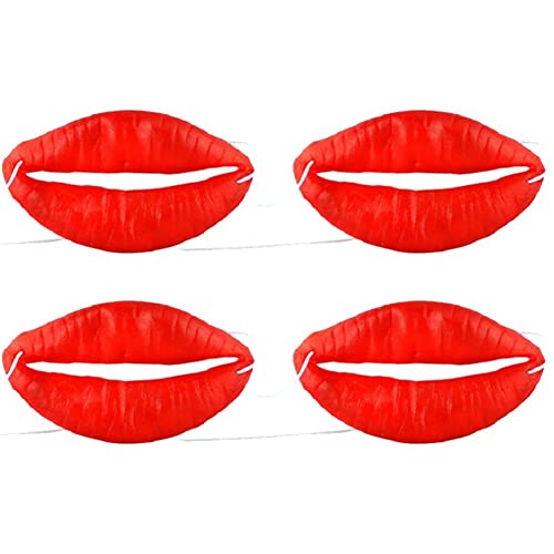 Wurst Mund 4pcs Gefälschte Rote Lippen Realistische Gesichtsbehälter -cartoon Red Lippen Dekors Lustige Schwierige Requisiten Für Cosplay -partyzubehör von Vepoty