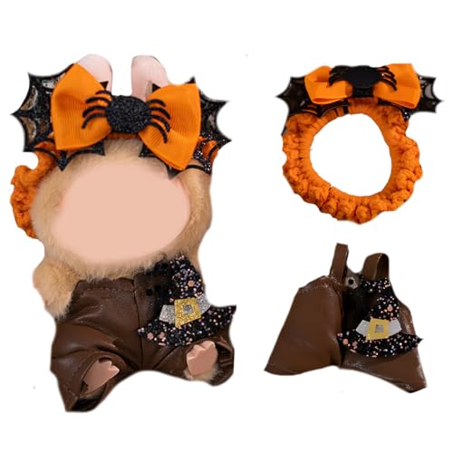 Puppen-Outfit-Kleidungsset für 17 cm große Puppen, Premium-Mode, Halloween, Spinne, Weihnachtsbaum-Design, Puppen-Zubehör-Set, Kostüm-Outfit für Halloween-Weihnachtskleid (keine Puppe) (CC0808A) von VerViento