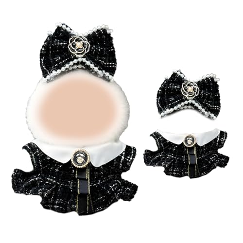 Puppenkleidung für 17 cm große Plüschpuppen-Outfits mit luxuriösen Kleidern und Haarspange, stilvolles Kleidungsset Zubehör für Halloween, Weihnachten, Geburtstage, Geschenke (Rosa Weiß Schwarz Puppenkleidung für 17 cm große Plüschpuppen-Outfits mit luxuriösen Kleidern und Haarspange, stilvolles Kleidungsset Zubehör für Halloween, Weihnachten, Geburtstage, Geschenke (Rosa Weiß Schwarz von VerViento