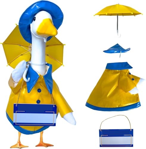 Regenmantel Gans Outfit Veranda Gans Kleidung, Sommer Rasen Gans Statue Regenmantel Kostüm, Hof, Gans Kleidung, Regenschirm, Hut Outfit für 58,4 cm Rasen, Outdoor, Garten, Hof, Terrasse, Statue Dekor Regenmantel Gans Outfit Veranda Gans Kleidung, Sommer Rasen Gans Statue Regenmantel Kostüm, Hof, Gans Kleidung, Regenschirm, Hut Outfit für 58,4 cm Rasen, Outdoor, Garten, Hof, Terrasse, Statue Dekor von VerViento