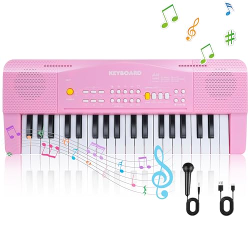 37 Tasten Klavier mit Mikrofon, Multifunktions Keyboard Kinder, Einführendes Musiktraining, Elektronische Keyboard für Kinder ab 3 4 5 6 7 8 Jahren, Geschenke für Jungen Mädchen Anfänger 37 Tasten Klavier mit Mikrofon, Multifunktions Keyboard Kinder, Einführendes Musiktraining, Elektronische Keyboard für Kinder ab 3 4 5 6 7 8 Jahren, Geschenke für Jungen Mädchen Anfänger von Verdantree