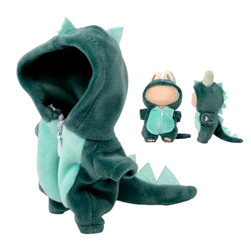 Verdelume 2025 Neues Grünes Dinosaurierkostüm – 17cm/6,69 Zoll Puppenkleidung, Süßer Overall mit Hut, Modeoutfit & Verkleidungszubehör (Puppe Nicht inklusive) von Verdelume