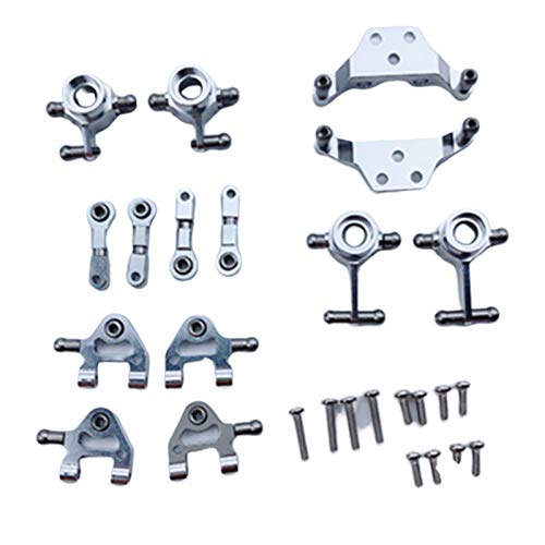 Vereen Metall Verbesserte Teile Lenkung Cup Swing Arm Plate Set für P929 P939 K969 K979 K989 K999 1/28 RC Auto, Silber von Vereen