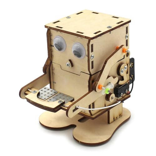 Vereen Roboter, der Münzen Isst, DIY-Modell, Lehren, Lernen, Stammprojekt-Kit für Kinder, Wissenschaftliches Experiment, Holzbausatz von Vereen