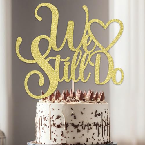 Tortenaufsatz mit Aufschrift "We Still Do" – Mr & Mrs/Gelübde Erneuerung / Brautdusche / Hochzeit & Verlobung / Hochzeitstag Party Dekoration Zubehör, Goldglitzer Tortenaufsatz mit Aufschrift "We Still Do" – Mr & Mrs/Gelübde Erneuerung / Brautdusche / Hochzeit & Verlobung / Hochzeitstag Party Dekoration Zubehör, Goldglitzer von Verherer