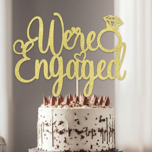 Tortenaufsatz mit Aufschrift "We're Engaged", glitzernd, Brautparty, Kuchendekoration für Hochzeit, Verlobung, Mottoparty Tortenaufsatz mit Aufschrift "We're Engaged", glitzernd, Brautparty, Kuchendekoration für Hochzeit, Verlobung, Mottoparty von Verherer