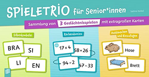 Spieletrio für Senioren und Seniorinnen: Sammlung von DREI Gedächtnisspielen mit extragroßen Karten von Verlag An Der Ruhr