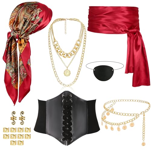 Vermeyen Piratenkostüm-Accessoires für Damen, Rot/Ausflug, einfarbig (Getaway Solids), Einheitsgröße von Vermeyen