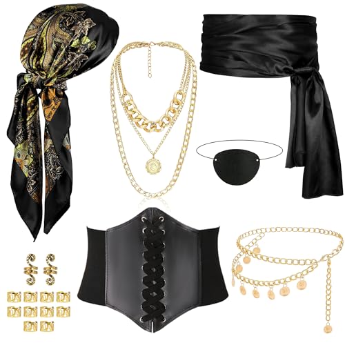 Vermeyen Piratenkostüm-Accessoires für Damen, Schwarz, Einheitsgröße von Vermeyen