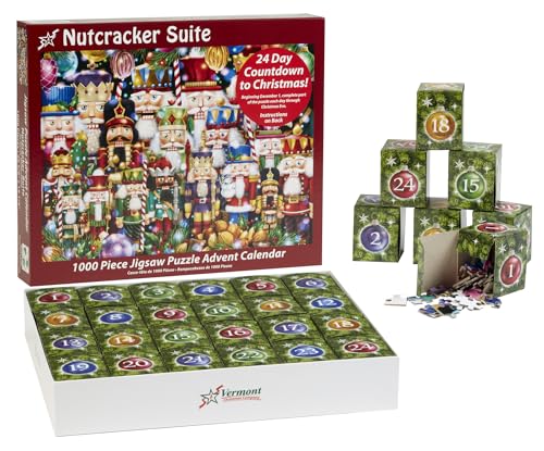 Adventskalender Puzzle - Nussknacker Suite 1000 Teile von Vermont Christmas Company - 24 Puzzleabschnitte zum Vervollständigen - Countdown bis Weihnachten jeden Tag im Dezember von Vermont Christmas Company