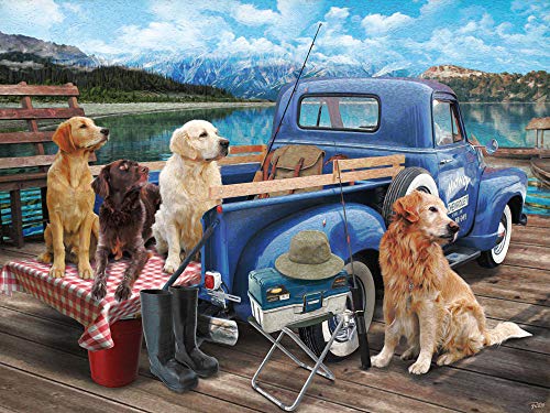 Dogs Gone Fishing Puzzle 550 Teile von Vermont Christmas Company