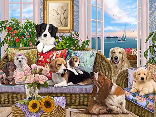 Puzzle Hunde auf dem Sofa, 550 Teile von Vermont Christmas Company