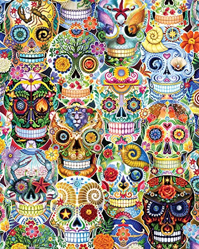 Vermont Christmas Company Day of the Dead (Sugar Skulls) Puzzle 1000 Teile - Großformat 61.0 cm x 76.2 cm - zufällig geformte Teile von Vermont Christmas Company