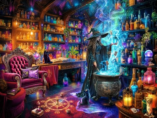 Vermont Christmas Company Halloween-Puzzle, Hexenzauber, 550 Teile, vollständig ineinandergreifende und zufällig geformte Teile, 61 x 45,7 cm, Familien-Halloween-Puzzles Vermont Christmas Company Halloween-Puzzle, Hexenzauber, 550 Teile, vollständig ineinandergreifende und zufällig geformte Teile, 61 x 45,7 cm, Familien-Halloween-Puzzles von Vermont Christmas Company