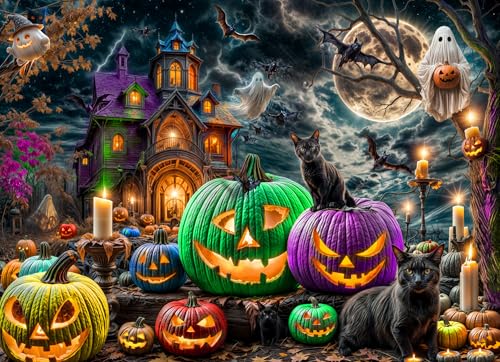 Vermont Christmas Company Halloween-Puzzle, gruselige Nacht, 1000 Teile, Halloween-Puzzles mit zufällig geformten Teilen, 66 x 49 cm Vermont Christmas Company Halloween-Puzzle, gruselige Nacht, 1000 Teile, Halloween-Puzzles mit zufällig geformten Teilen, 66 x 49 cm von Vermont Christmas Company