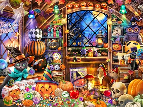 Vermont Christmas Company Halloween-Sammlerstücke, 550 Teile, große Teile, vollständig ineinandergreifende und zufällig geformte Teile, 61 x 45,7 cm Vermont Christmas Company Halloween-Sammlerstücke, 550 Teile, große Teile, vollständig ineinandergreifende und zufällig geformte Teile, 61 x 45,7 cm von Vermont Christmas Company