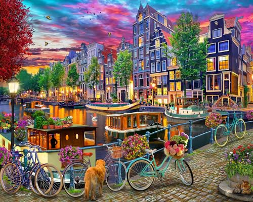 Vermont Christmas Company Puzzle 'Amsterdam Kanal', 1000 Teile, großes Format, vollständig ineinandergreifende und zufällig geformte Teile Vermont Christmas Company Puzzle 'Amsterdam Kanal', 1000 Teile, großes Format, vollständig ineinandergreifende und zufällig geformte Teile von Vermont Christmas Company
