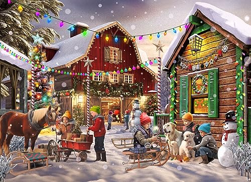 Vermont Christmas Company Puzzle "Christmas Corner", 1000 Teile – Urlaubspuzzles für Erwachsene & Familien – zufällig geformte Teile von Vermont Christmas Company