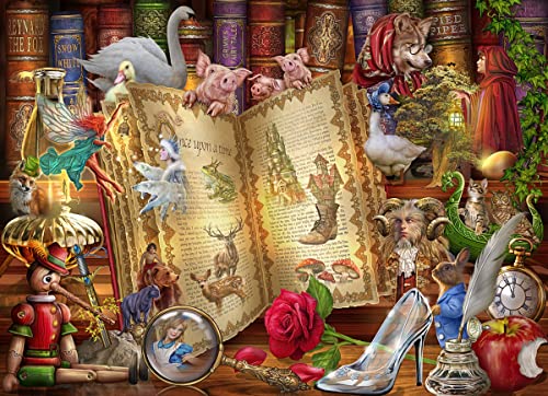 Vermont Christmas Company Story Time Puzzle - 1000 Teile Puzzle mit vollständig ineinandergreifenden & zufällig geformten Teilen - Märchenhafte Puzzles 1000 Teile für Erwachsene (26 5/8 Zoll x 19 1/4 von Vermont Christmas Company