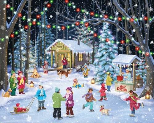 Woodland Skaters Jigsaw Puzzle 1000 Teile von Vermont Christmas Company