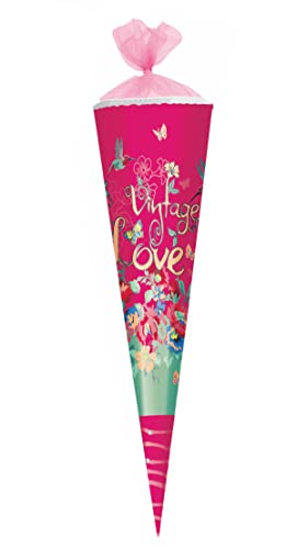 Schultüte / Zuckertüte / 85cm / eckig / "Vintage Love" von Verpackungsmittel