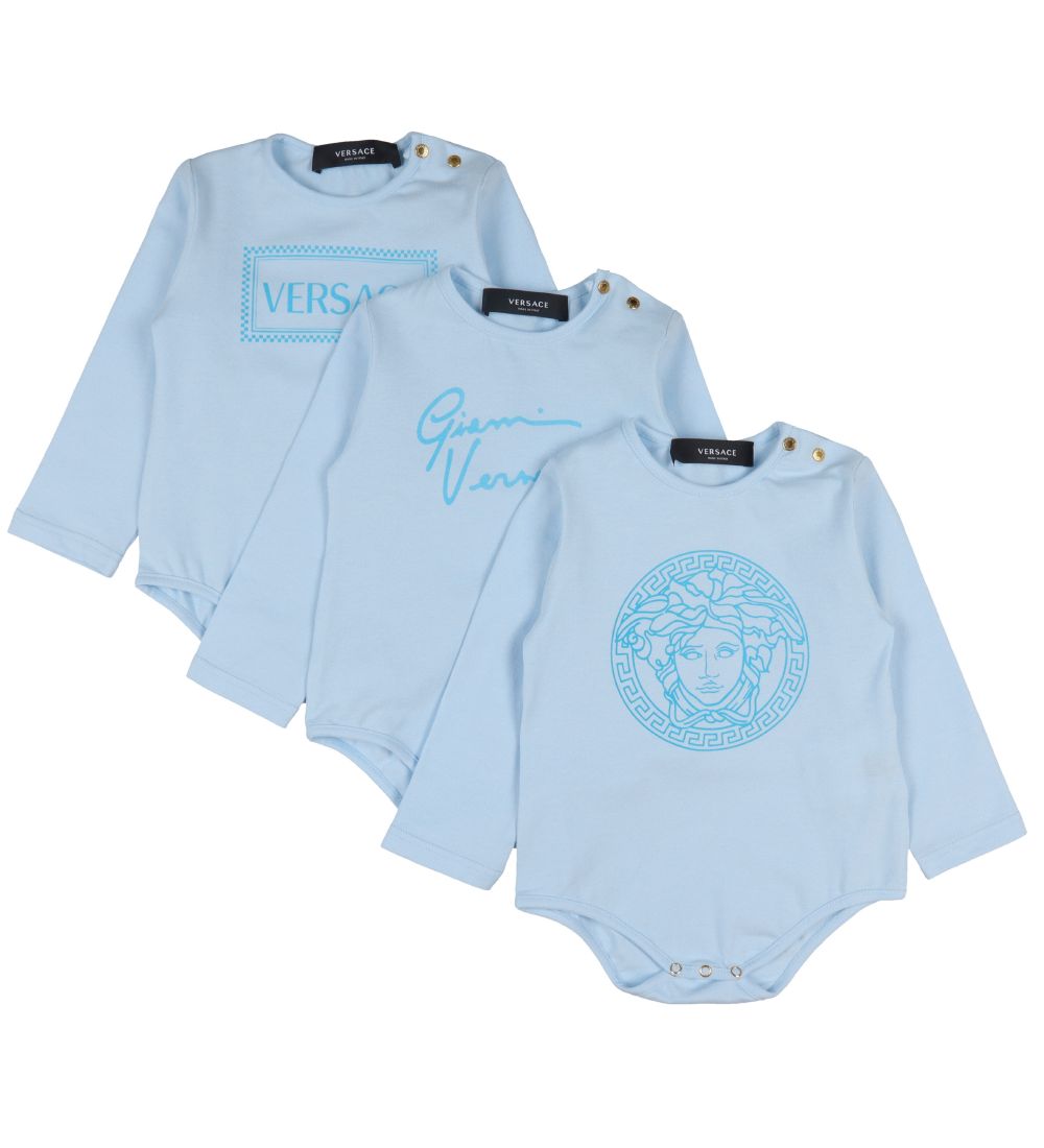 Versace Geschenkbox - Bodys l/ä - 3er-Pack - Hellblau - Versace - 9-12 mt - Body L/Ä Versace Geschenkbox - Bodys l/ä - 3er-Pack - Hellblau - Versace - 9-12 mt - Body L/Ä von Versace