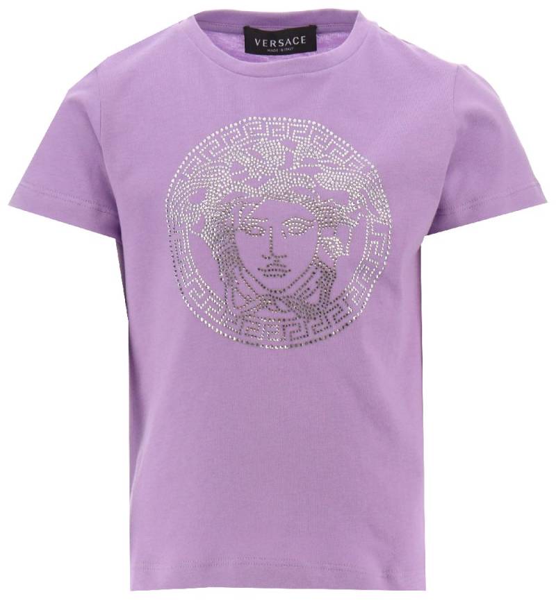 Versace T-Shirt - Medusa Strass - Baby Violet m. Kristalle - Versace - 4 Jahre (104) - T-Shirts von Versace