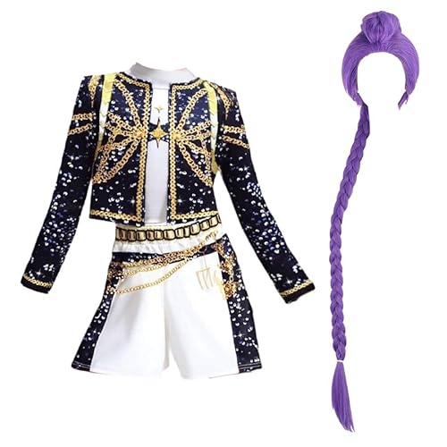 Simil Korean Pop koreanische Performance Hunter Kleid DEMON071 (Mehrfarbig, 110, Set Kleidung + Kopfbedeckungen) von VersusModa