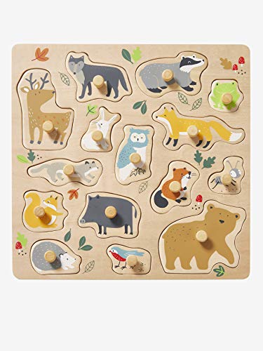 VERTBAUDET Baby Steckpuzzle,Tiere FSC® Mehrfarbig ONE Size von Vertbaudet