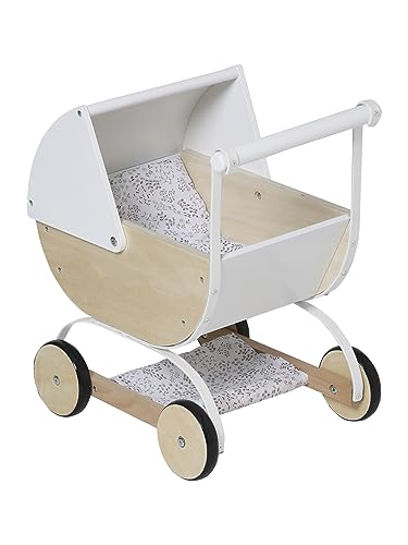 VERTBAUDET Kinderwagen für Puppen, Holz, FSC®, Weiß von Vertbaudet