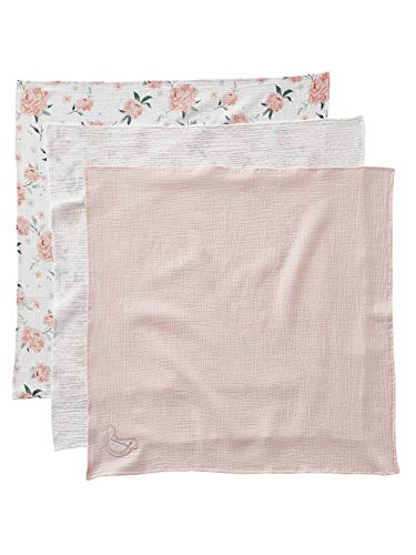 Vertbaudet 3er-Pack Wickeltücher „Rosentraum“ zartrosa/wollweiß geblümt ONE Size von Vertbaudet