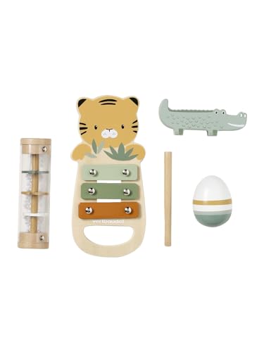 Vertbaudet 4-teiliges Set Baby Musikinstrumente TANSANIA, Holz FSC® Natur von Vertbaudet