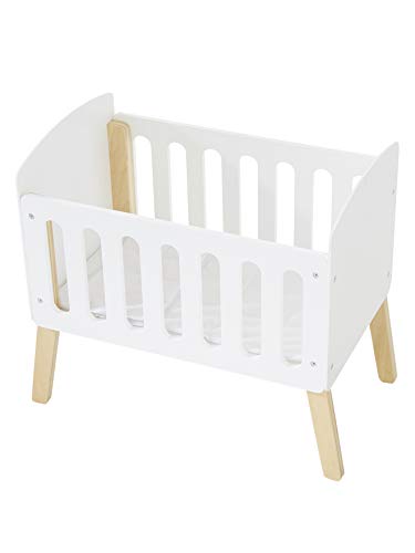 VERTBAUDET Puppenbett aus Holz FSC® weiß/Natur ONE Size von Vertbaudet