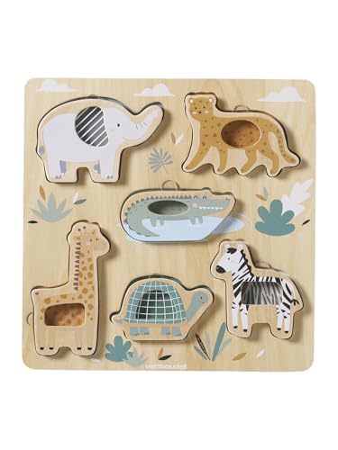 Baby 2-in-1-Puzzle TANSANIA aus Holz FSC®grün von Vertbaudet