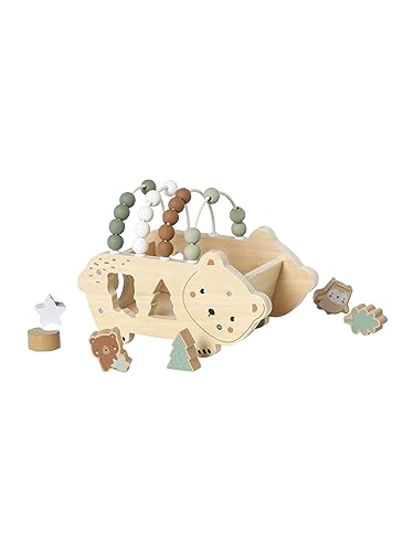 Vertbaudet Baby Steckspiel & Motorikschleife, Holz FSC®braun von Vertbaudet