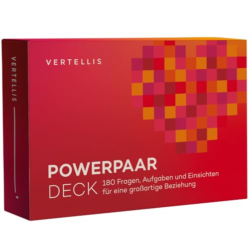 Vertellis Powerpaar Inspirationskartendeck - 180 Fragen Für Beziehungsstärkung, 6 Kategorien, Geschlechtsneutral, Für Paare in jeder Phase - Kartenspiel ab 16 Jahren, 14x10 cm Vertellis Powerpaar Inspirationskartendeck - 180 Fragen Für Beziehungsstärkung, 6 Kategorien, Geschlechtsneutral, Für Paare in jeder Phase - Kartenspiel ab 16 Jahren, 14x10 cm von Vertellis
