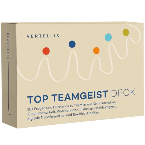 Vertellis TOP Teamgeist Deck, Kartenspiele für Erwachsene, 101 Fragen und Dilemmas für großartiges Teamwork Vertellis TOP Teamgeist Deck, Kartenspiele für Erwachsene, 101 Fragen und Dilemmas für großartiges Teamwork von Vertellis