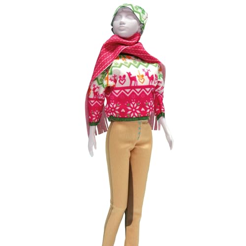 Vervaco Dress Your DOLL Modepuppen Kleidung Nähen Lernen für Kinder Kreatives Hobby für Zuhause ca. 30 x 39 cm Modedesign Puppe Fashion Design Kit von Vervaco