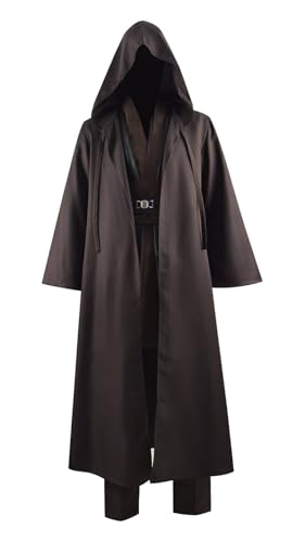 Klassisches Film-Kostüm, brauner Bademantel, weiße Tunika und Hose, Cosplay-Outfit (Kaffeebraun, Größe 3XL) von Very Last Shop