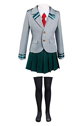 Verycos Kinder Ochaco Uraraka Cosplay Kostüm Outfit Tsuyu Asui Schuluniform Mädchen von Verycos