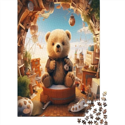 Farbenfrohes Puzzle Bär Geschicklichkeitsspiel Home Dekoration Puzzle Tier Puzzle-Geschenk Puzzle 1000 Teile Herausforderndes Puzzle Für Erwachsene Und Kinder 300pcs (40x28cm) von VesFy