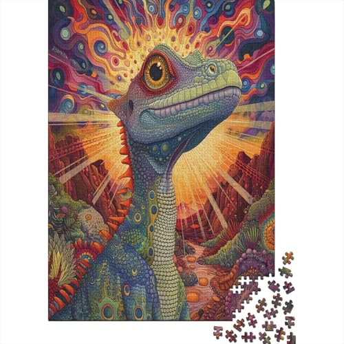 Farbenfrohes Puzzle Bunte Eidechse Geschicklichkeitsspiel Home Dekoration Puzzle Tier Puzzle-Geschenk Puzzle 1000 Teile Herausforderndes Puzzle Für Erwachsene Und Kinder 300pcs (40x28cm) von VesFy