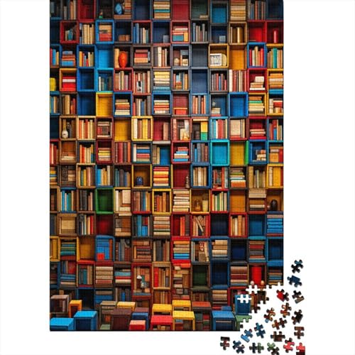Farbenfrohes Puzzle Buntes Bücherregal Klassische Puzzles Erwachsene Puzzles Kunst Bücher Puzzle-Geschenk Puzzle 1000 Teile Impossible Puzzle Für Erwachsene Und Kinder 1000pcs (75x50cm) von VesFy