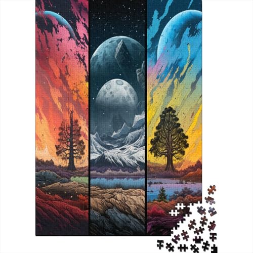 Farbenfrohes Puzzle Kreative Landschaft Puzzle Farbenfrohes Legespiel Home Dekoration Puzzle Fantasy Landschaft Buntes Legespiel Puzzle 1000 Teile Herausforderndes Puzzle Für Die Ganze Familie 300pcs von VesFy