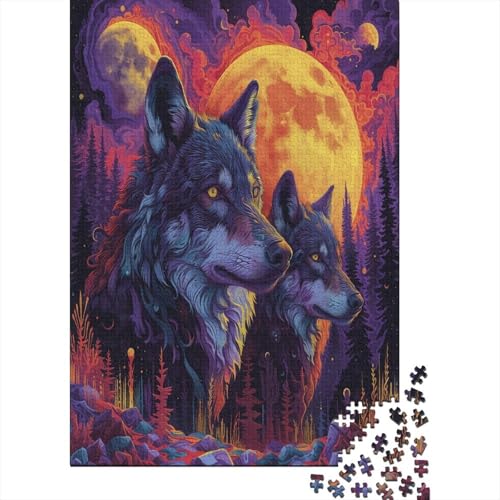 Farbenfrohes Puzzle Kunst Wolf Geschicklichkeitsspiel Home Dekoration Puzzle Tier Puzzle-Geschenk Puzzle 1000 Teile Herausforderndes Puzzle Für Erwachsene Und Kinder 1000pcs (75x50cm) von VesFy