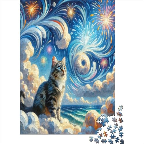 Farbenfrohes Puzzle Niedliche Katze Klassische Puzzles Erwachsene Puzzles Tier Puzzle-Geschenk Puzzle 1000 Teile Impossible Puzzle Für Erwachsene Und Kinder 300pcs (40x28cm) von VesFy